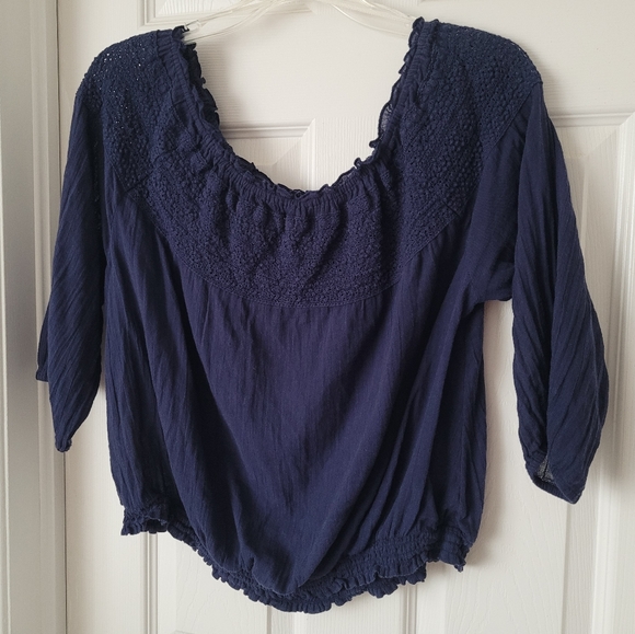 Aerie Navy Off-the-shoulder Top - Picture 7 of 7